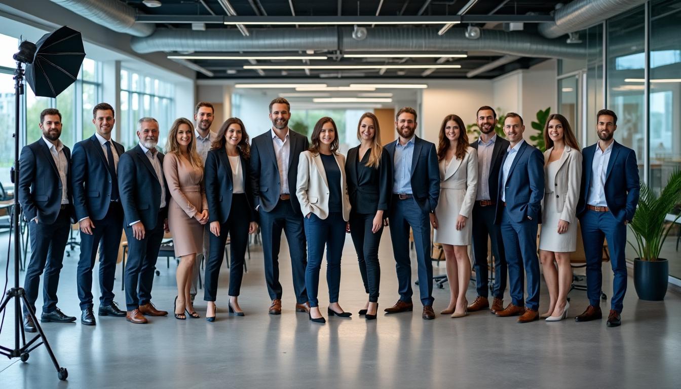 À quoi ressemble une séance photo d’équipe en entreprise ? 7 découvrez comment se déroule une séance photo d’équipe en entreprise : préparation, conseils pour mettre à l’aise les collaborateurs, déroulement du shooting et bénéfices d’images professionnelles pour valoriser l’esprit d’équipe et la communication interne.