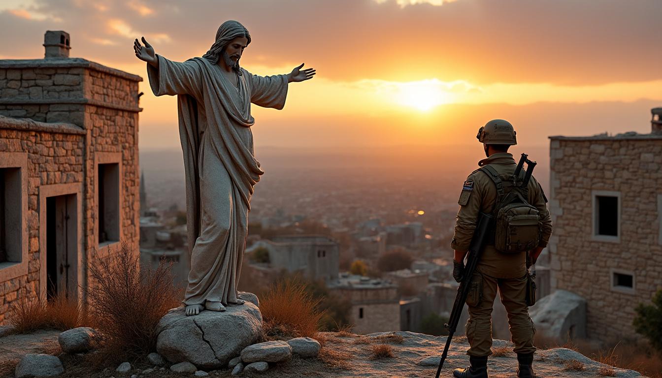 tsahal confirme l'identité du soldat sur une photo controversée où il frappe une statue de jésus, dans le contexte du conflit au moyen-orient. analyse et réactions.