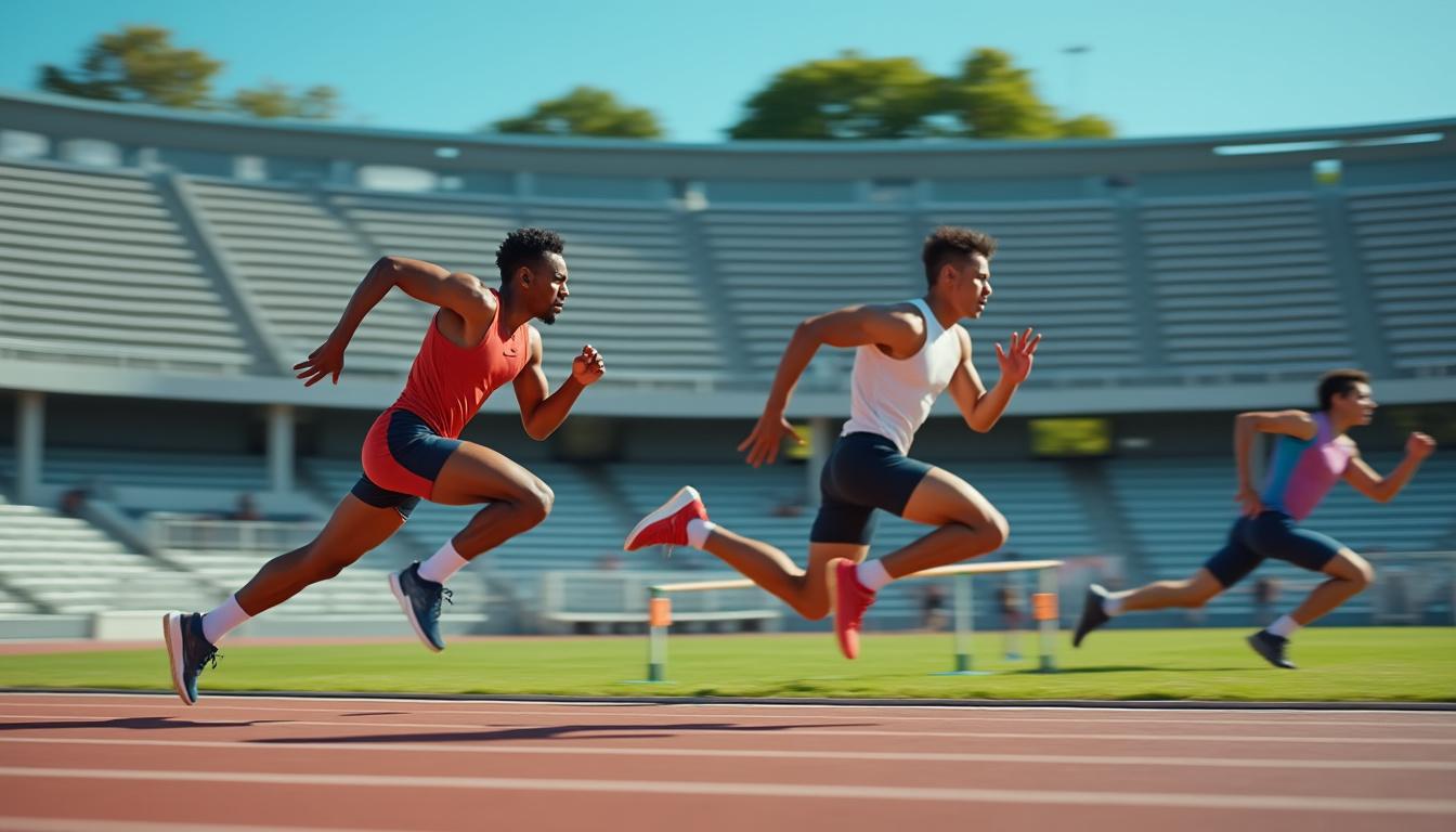 découvrez des photos d'athlétisme saisissantes qui capturent l'énergie et la vitesse des champions en plein effort.
