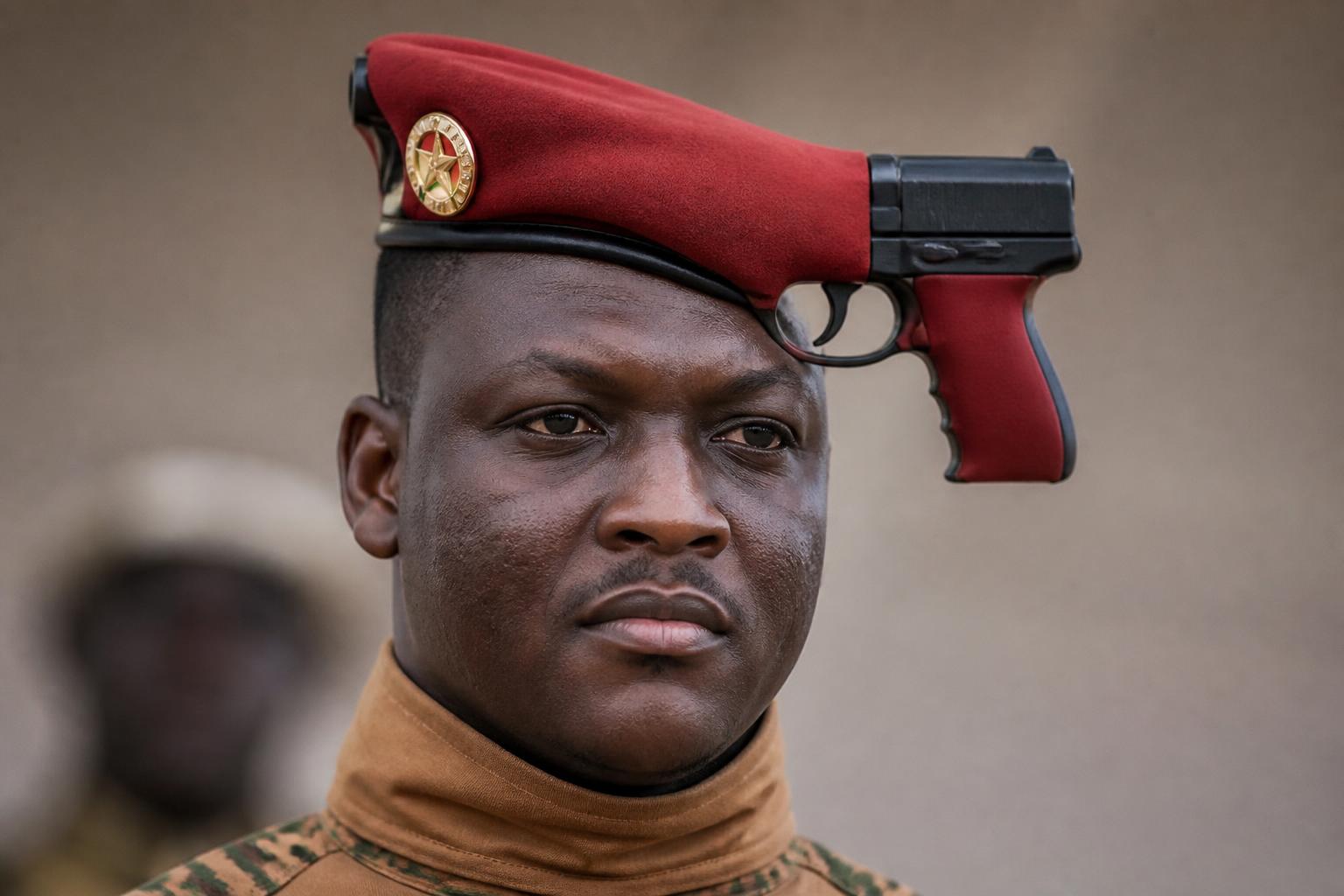 découvrez la vérité derrière l'image truquée du président burkinabè ibrahim traoré portant un « béret pistolet », générée par intelligence artificielle.