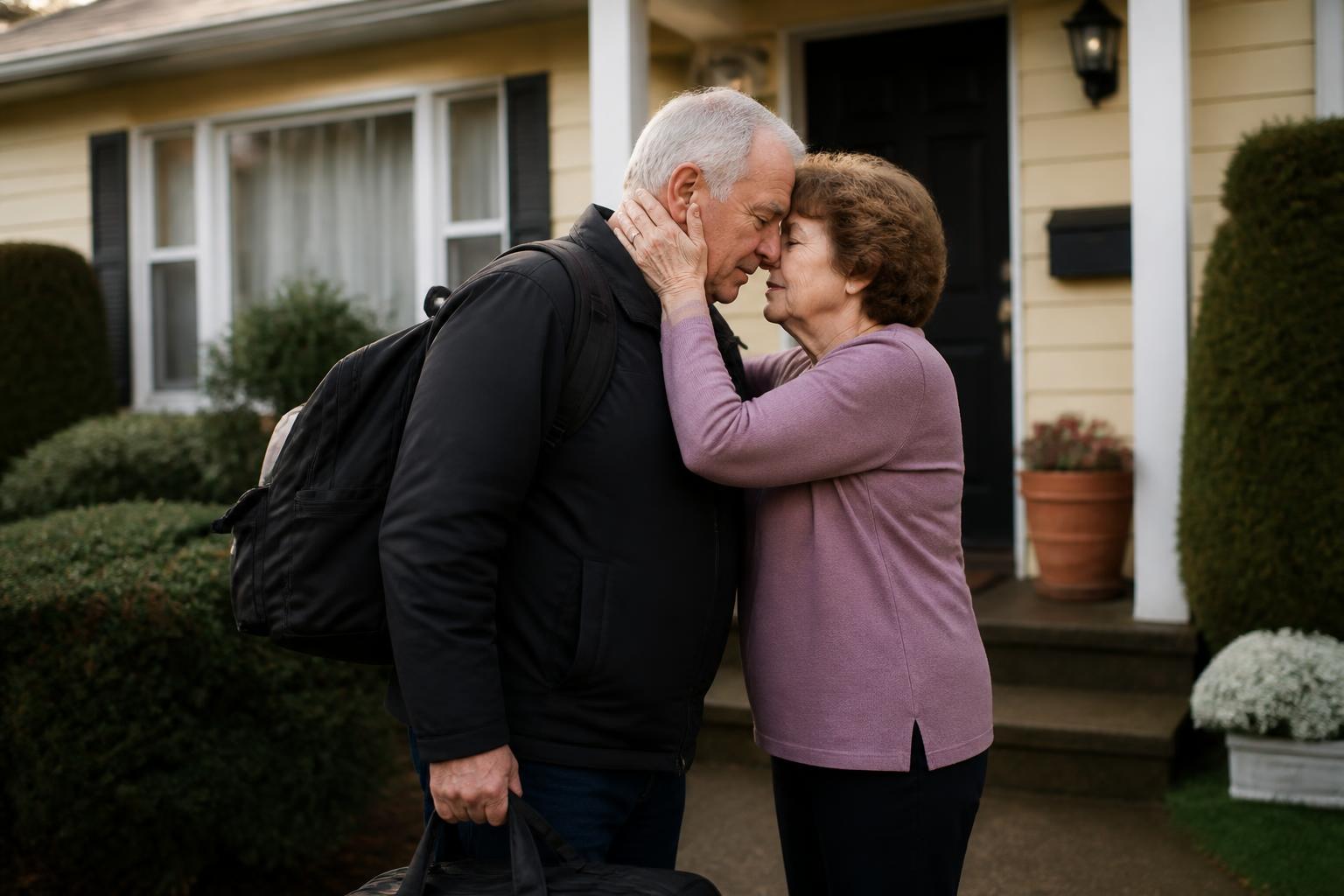 découvrez le travail émouvant d'une photographe qui, pendant près de 30 ans, a immortalisé chaque au revoir de ses parents devant leur maison, capturant des moments poignants pleins d'émotion et de tendresse.