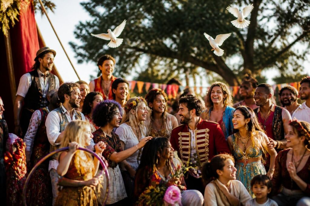 découvrez « travelling peace circus », une série photographique de laurence geai qui capture l'univers de la fraternité à travers des images vibrantes et humaines.