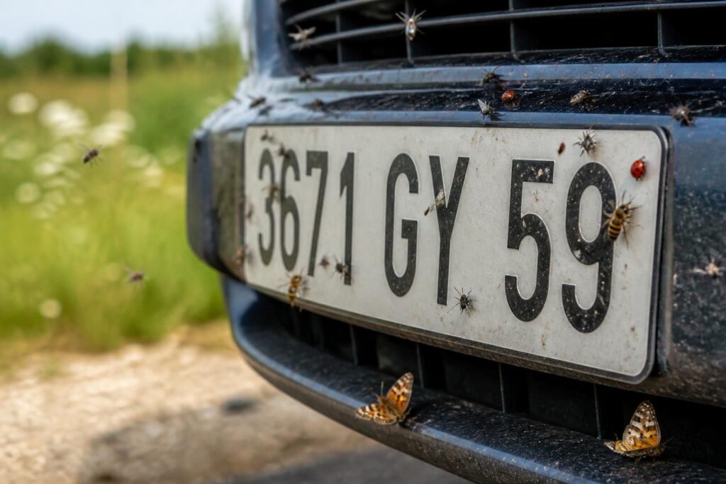 participez à la surveillance des insectes en photographiant votre plaque d’immatriculation pour aider à collecter des données précises et protéger la biodiversité.