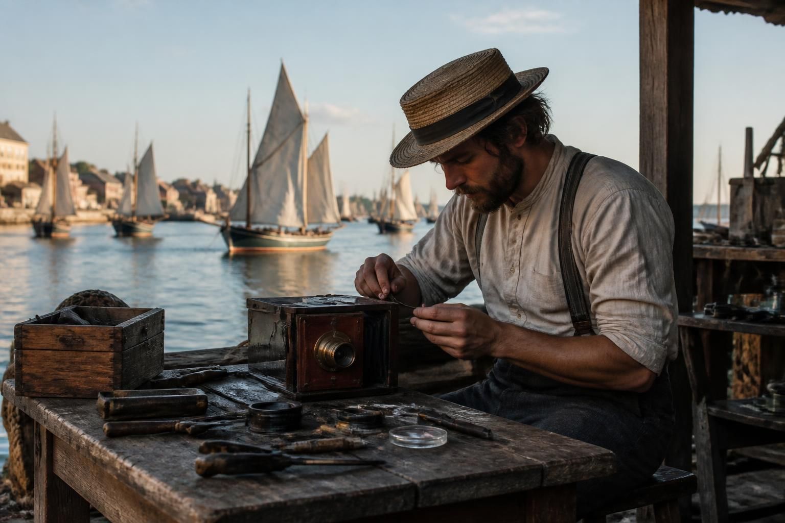 Il construit son propre appareil photo pour capturer les bateaux comme en 1891 aux Fêtes maritimes 1 découvrez comment il construit un appareil photo inspiré de 1891 pour immortaliser les bateaux lors des fêtes maritimes, alliant passion et savoir-faire vintage.