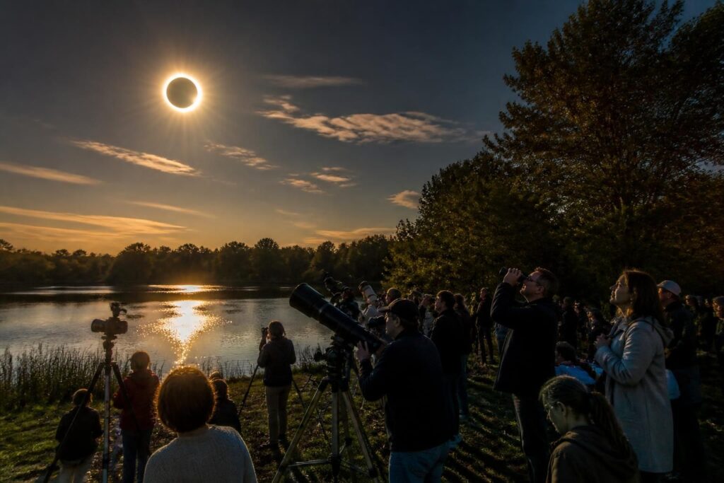 à plaisance-du-touch, des passionnés d'astronomie immortalisent l'éclipse solaire et partagent leur émerveillement avec la communauté locale.